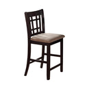 Lavon Lattice Back Counter Stools Tan and Espresso (Set of 2)