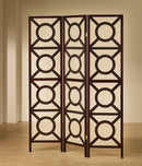 Vulcan 3-panel Geometric Folding Screen Tan and Cappuccino