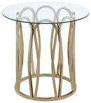 Monett Round End Table Chocolate Chrome and Clear