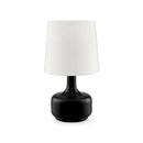 Farah Black 17"H Matte Black Table Lamp
