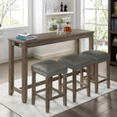 CAERLEON 4 Pc. Counter Ht. Table Set, Wire-brushed Gray