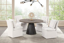 Broager 5 Pc Dining Table Set (White Caster Chairs) Rustic Oak