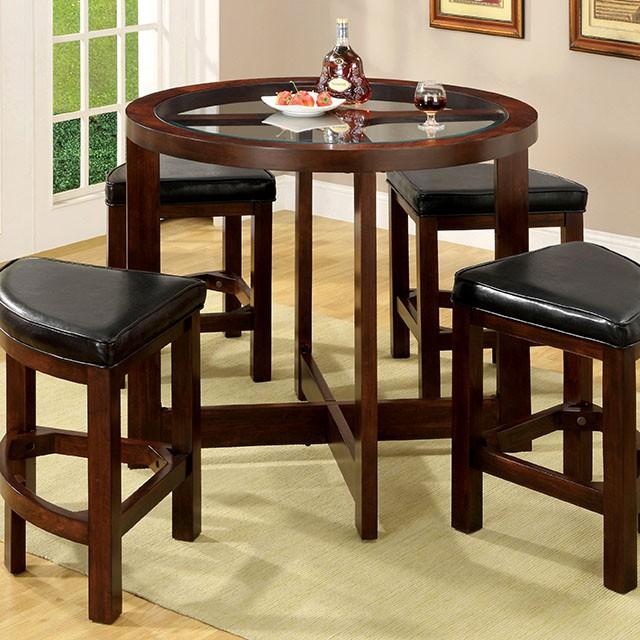 Crystal Cove I Dark Walnut 5 Pc. Round Counter Ht. Table Set (K/D) image