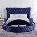 SANSOM E.King & Queen Bed, Black, Blue, & Grey