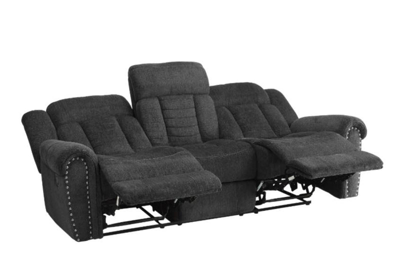 Nutmeg Double Reclining Sofa in Charcoal Gray 9901CC-3