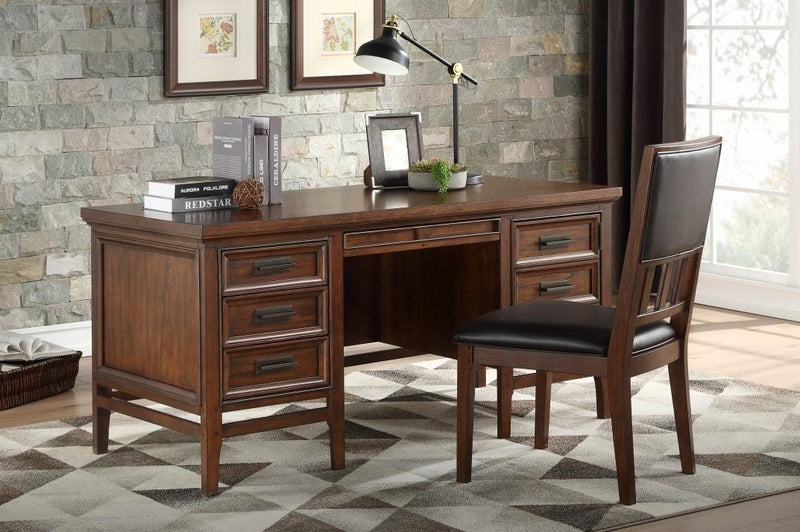 Frazier Executive Desk in Brown Cherry 1649-17