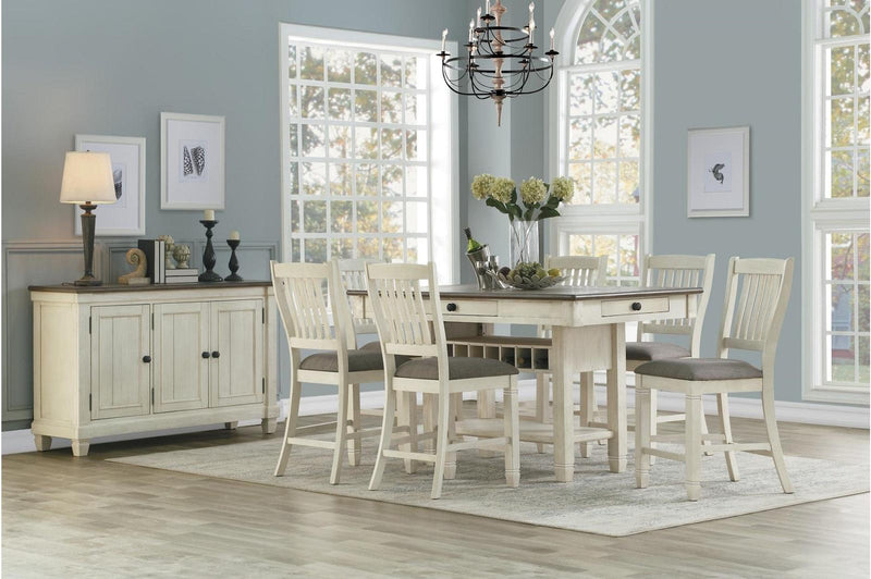Granby Counter Height Dining Table in White & Brown 5627NW-36*
