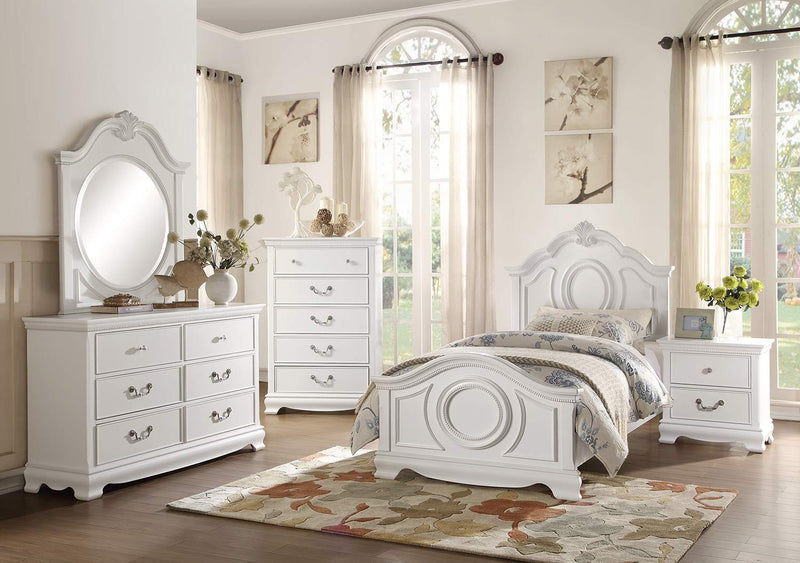 Lucida 5 Drawer Chest in White 2039W-9