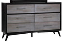 Raku 6 Drawer Dresser in Gray 1711-5