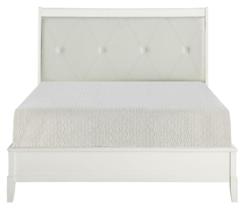 Cotterill Queen Upholstered Sleigh Bed in Antique White 1730WW-1*