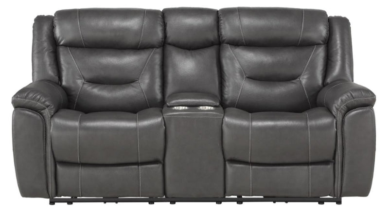 Danio Power Double Reclining Loveseat with Power Headrests in Dark Gray 9528DGY-2PWH image