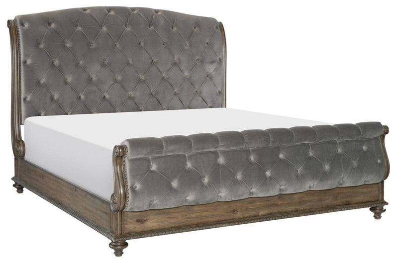 Rachelle King Sleigh Bed in Weathered Pecan 1693K-1EK* image