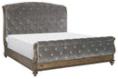 Rachelle Queen Sleigh Bed in Weathered Pecan 1693-1*