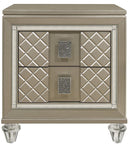 Youth Loudon 2 Drawer Nightstand in Champagne Metallic B1515-4