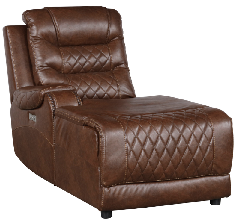 Putnam Power Left Side Reclining Chaise with USB Port in Brown 9405BR-LCPW image