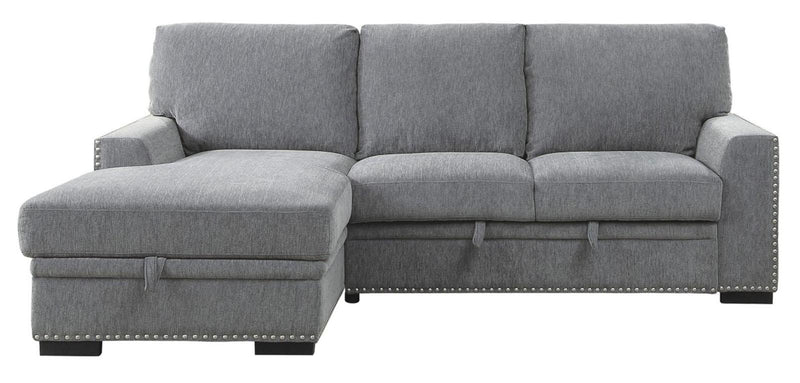 Morelia 2pc Sectional with Pull Out Bed and Left Chaise in Dark Gray 9468DG*2LC2R image