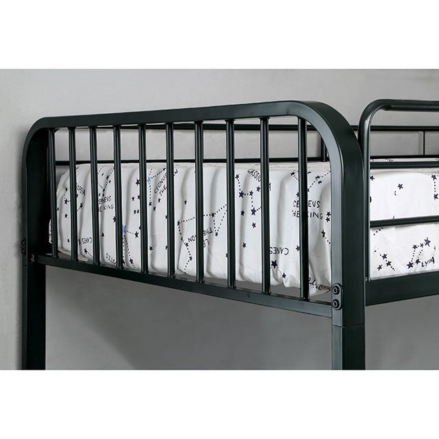 CLEMENT Black Metal Twin/Twin Bunk Bed